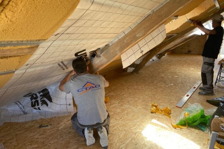 aménagement d'un comble chantier rampants